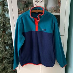 Lands’ End sz L fleece pullover nwt side pockets